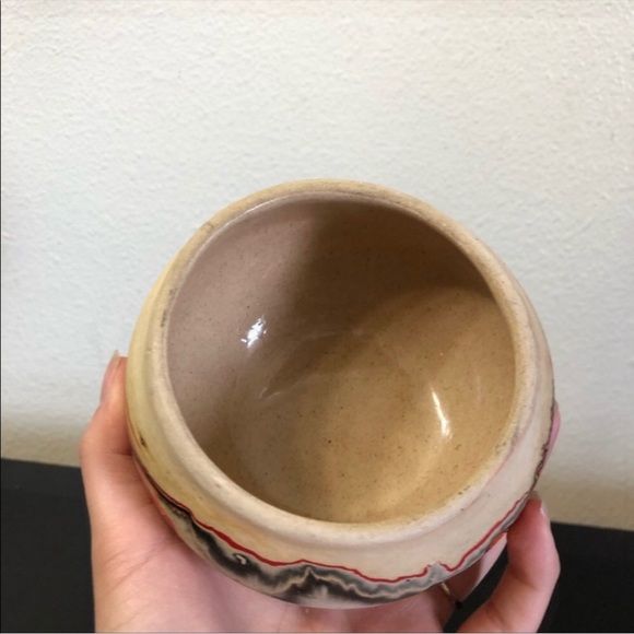 Vintage Nemadji Pottery Red Orange Native American Handmade Pottery - Picture 10 of 11